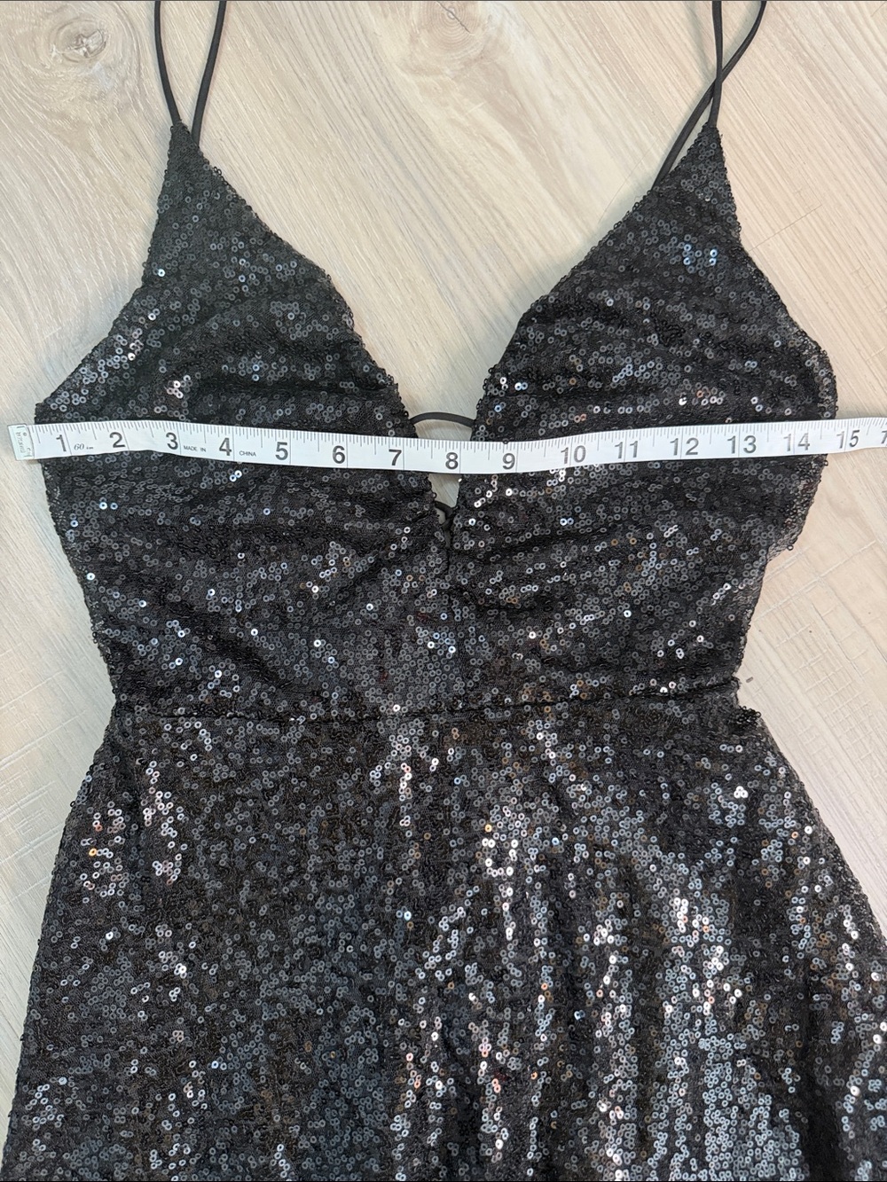 Lucy in the Sky Black Sequin Cocktail Party Mini Dress. Sz M - Picture 6 of 10